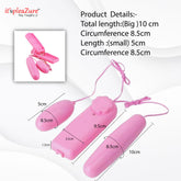 it'spleaZure's Pink Double Egg Vibrator dimensions – 10cm & 5cm eggs for dual stimulation